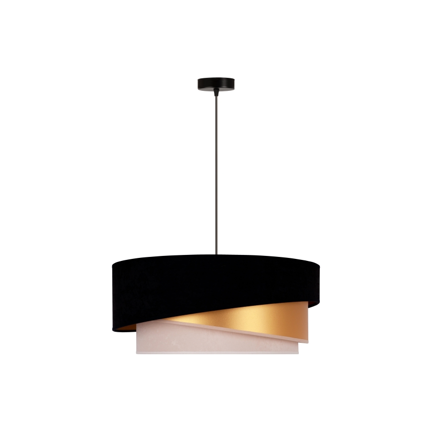 Duolla - Kattokruunu johdossa KOBO 1xE27/15W/230V halkaisija 45 cm musta/kulta/kerma