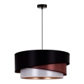 Duolla - Kattokruunu johdossa KOBO 1xE27/15W/230V halkaisija 45 cm musta/viininpunainen/hopea