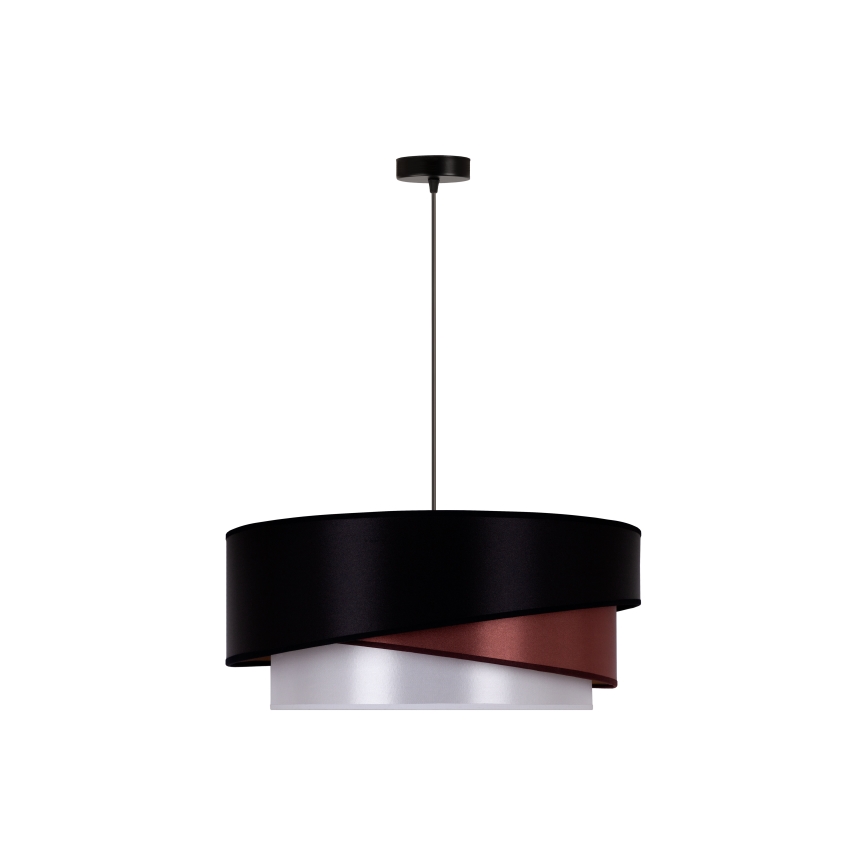 Duolla - Kattokruunu johdossa KOBO 1xE27/15W/230V halkaisija 45 cm musta/viininpunainen/hopea