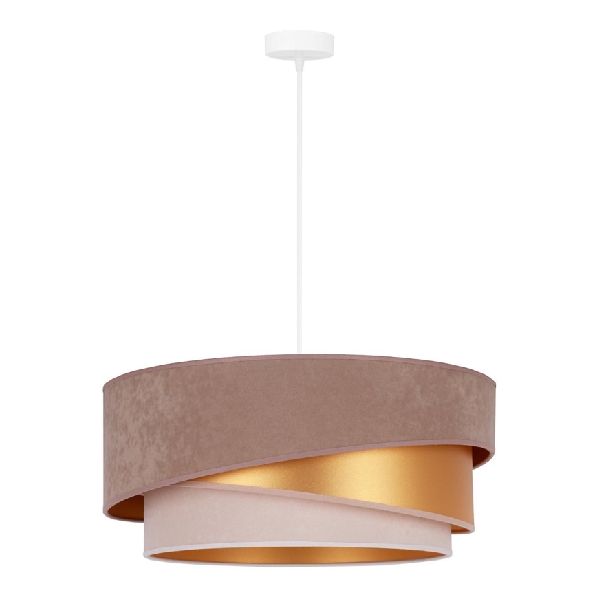 Duolla - Kattokruunu johdossa KOBO 1xE27/15W/230V halkaisija 45 cm ruskea/kulta/kerma
