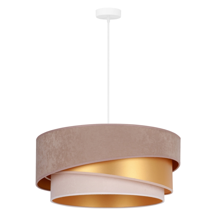 Duolla - Kattokruunu johdossa KOBO 1xE27/15W/230V halkaisija 45 cm ruskea/kulta/kerma