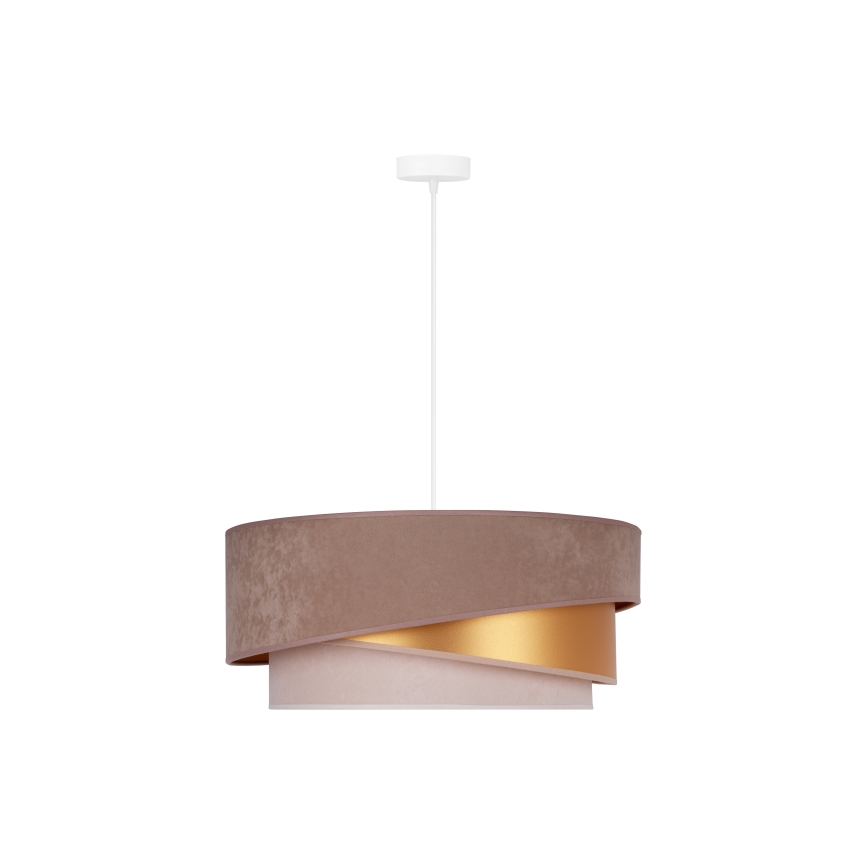 Duolla - Kattokruunu johdossa KOBO 1xE27/15W/230V halkaisija 45 cm ruskea/kulta/kerma