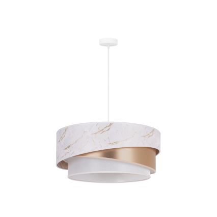 Duolla - Kattokruunu johdossa KOBO 1xE27/15W/230V halkaisija 45 cm valkoinen/ruusukulta