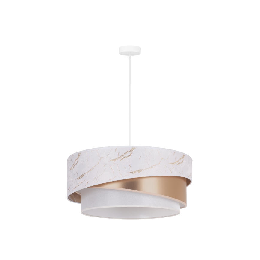 Duolla - Kattokruunu johdossa KOBO 1xE27/15W/230V halkaisija 45 cm valkoinen/ruusukulta