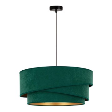 Duolla - Kattokruunu johdossa KOBO 1xE27/15W/230V halkaisija 45 cm vihreä/kulta