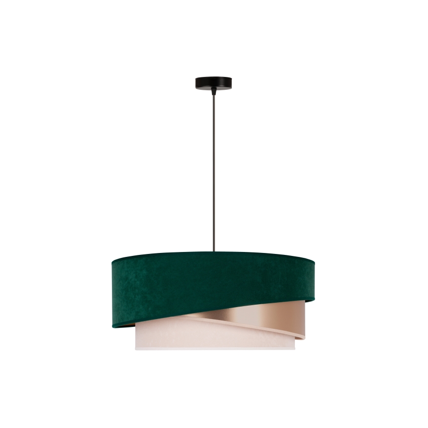 Duolla - Kattokruunu johdossa KOBO 1xE27/15W/230V halkaisija 45 cm vihreä/ruusukulta/kerma
