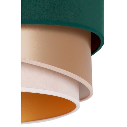 Duolla - Kattokruunu johdossa KOBO 1xE27/15W/230V halkaisija 45 cm vihreä/ruusukulta/kerma