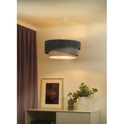 Duolla - Kattokruunu johdossa KOBO ECO RECYCLING 1xE27/15W/230V halkaisija 45 cm vihreä/harmaa/kerma