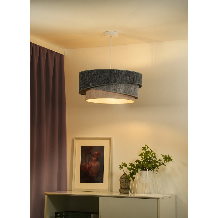Duolla - Kattokruunu johdossa KOBO ECO RECYCLING 1xE27/15W/230V halkaisija 45 cm vihreä/harmaa/kerma