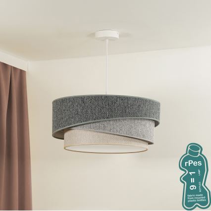 Duolla - Kattokruunu johdossa KOBO ECO RECYCLING 1xE27/15W/230V halkaisija 45 cm vihreä/harmaa/kerma