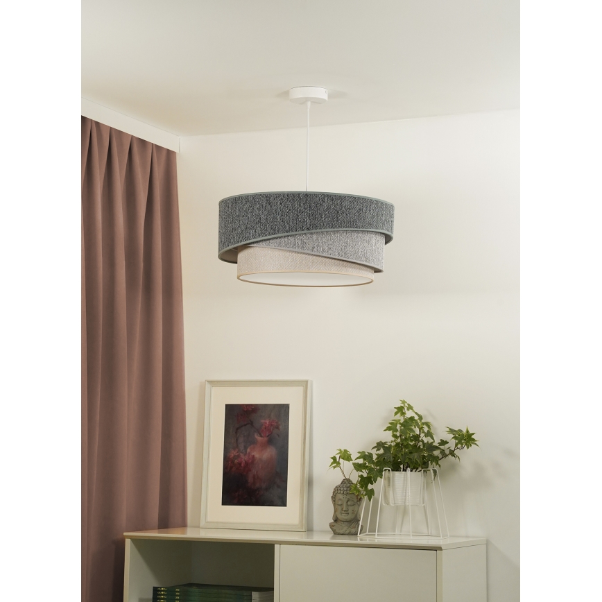 Duolla - Kattokruunu johdossa KOBO ECO RECYCLING 1xE27/15W/230V halkaisija 45 cm vihreä/harmaa/kerma