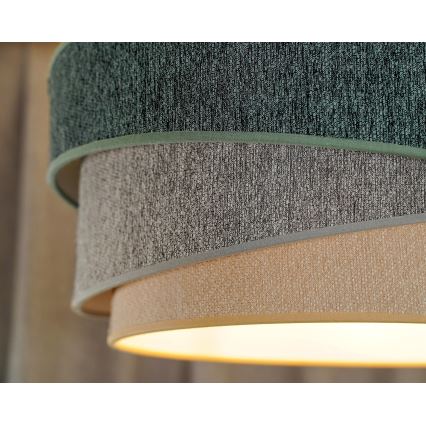 Duolla - Kattokruunu johdossa KOBO ECO RECYCLING 1xE27/15W/230V halkaisija 45 cm vihreä/harmaa/kerma