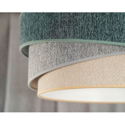 Duolla - Kattokruunu johdossa KOBO ECO RECYCLING 1xE27/15W/230V halkaisija 45 cm vihreä/harmaa/kerma