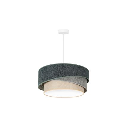 Duolla - Kattokruunu johdossa KOBO ECO RECYCLING 1xE27/15W/230V halkaisija 45 cm vihreä/harmaa/kerma