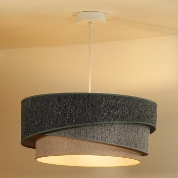 Duolla - Kattokruunu johdossa KOBO ECO RECYCLING 1xE27/15W/230V halkaisija 45 cm vihreä/harmaa/kerma