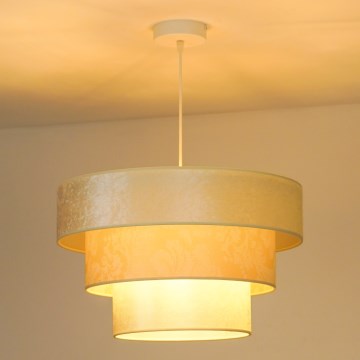 Duolla - Kattokruunu johdossa LUNETA 1xE27/40W/230V halkaisija 45 cm kerma