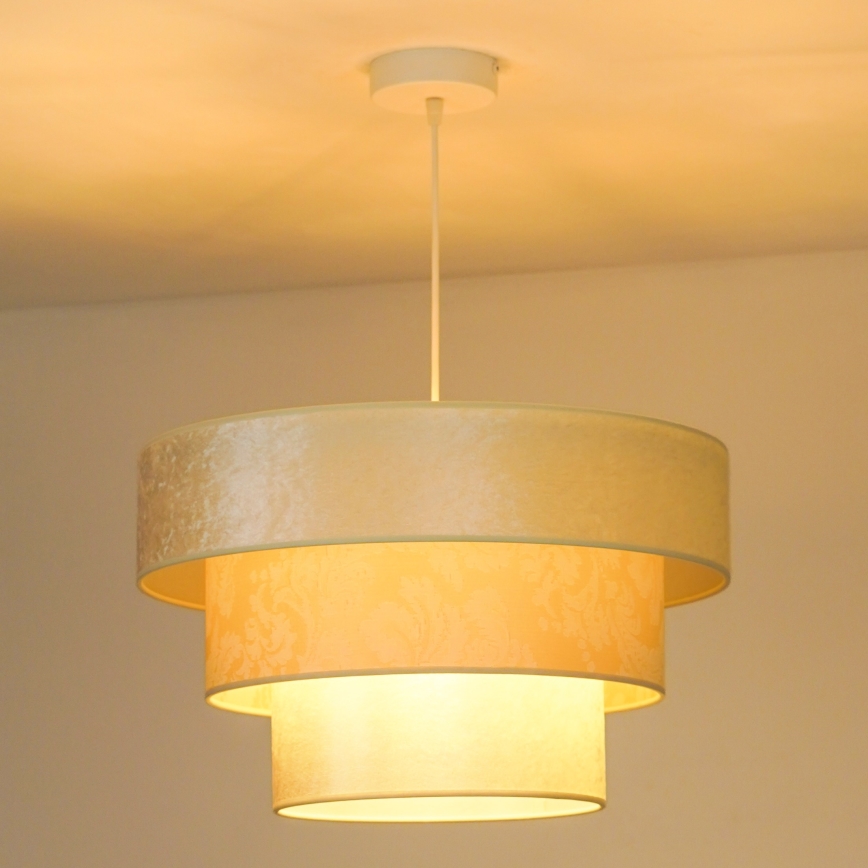 Duolla - Kattokruunu johdossa LUNETA 1xE27/40W/230V halkaisija 45 cm kerma