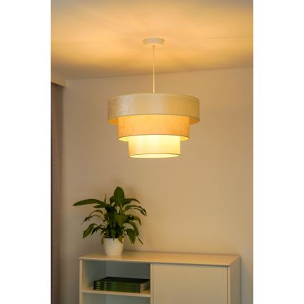 Duolla - Kattokruunu johdossa LUNETA 1xE27/40W/230V halkaisija 45 cm kerma