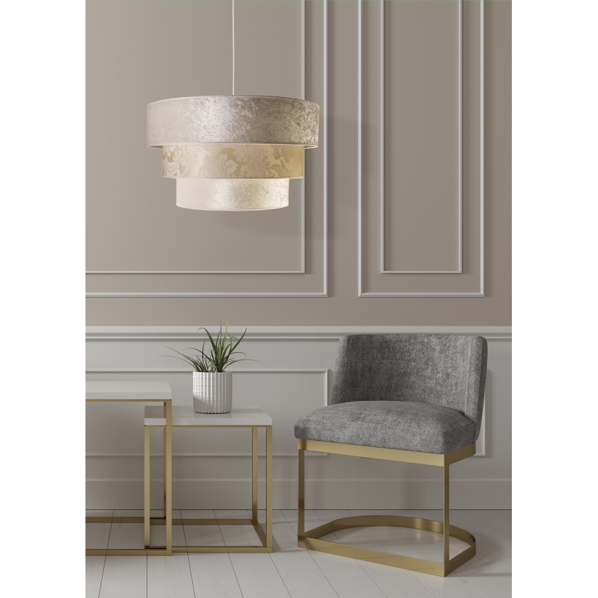 Duolla - Kattokruunu johdossa LUNETA 1xE27/40W/230V halkaisija 45 cm kerma