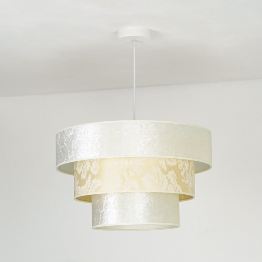 Duolla - Kattokruunu johdossa LUNETA 1xE27/40W/230V halkaisija 45 cm kerma