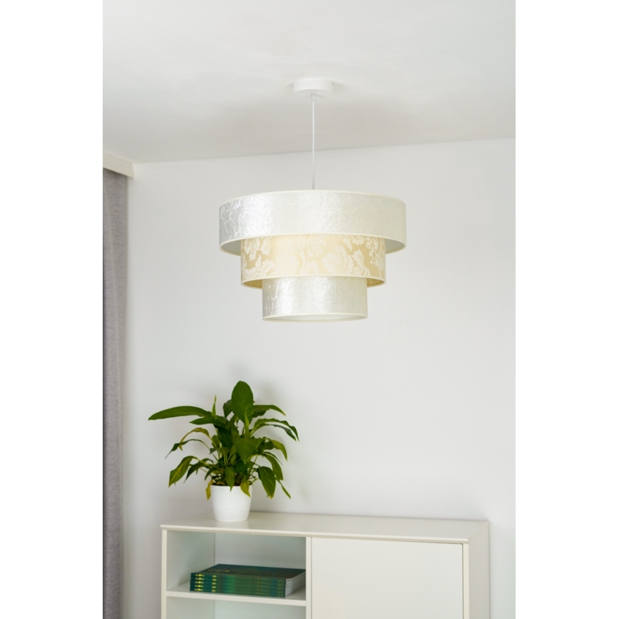 Duolla - Kattokruunu johdossa LUNETA 1xE27/40W/230V halkaisija 45 cm kerma