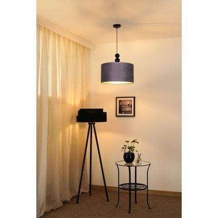 Duolla - Kattokruunu johdossa LYON 1xE27/15W/230V halkaisija 40 cm harmaa