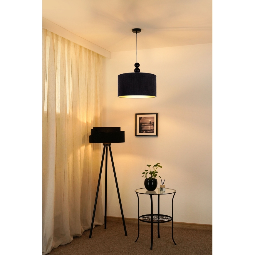Duolla - Kattokruunu johdossa LYON 1xE27/15W/230V halkaisija 40 cm musta