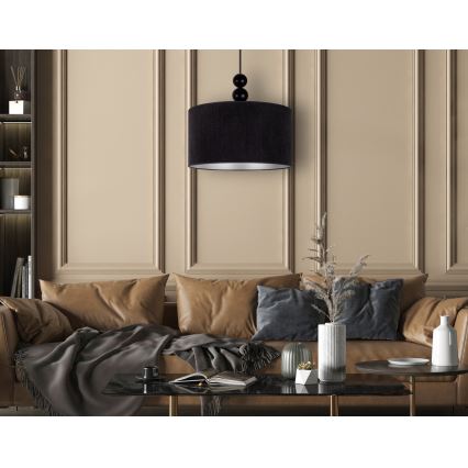 Duolla - Kattokruunu johdossa LYON 1xE27/15W/230V halkaisija 40 cm musta
