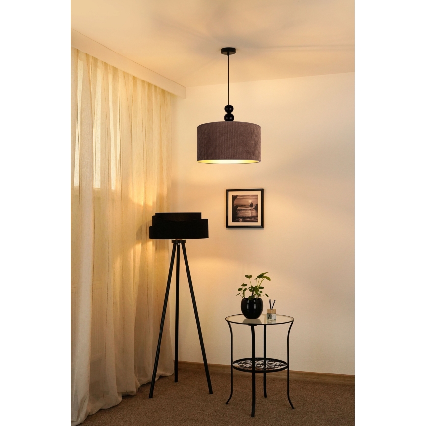 Duolla - Kattokruunu johdossa LYON 1xE27/15W/230V halkaisija 40 cm ruskea