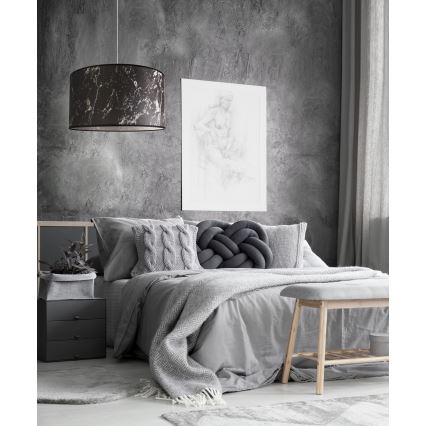 Duolla - Kattokruunu johdossa MARBLE 1xE27/40W/230V halkaisija 45 cm musta/valkoinen