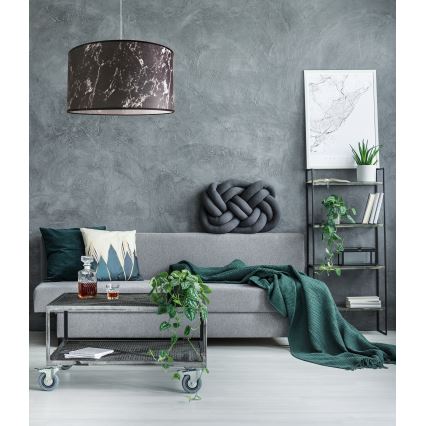 Duolla - Kattokruunu johdossa MARBLE 1xE27/40W/230V halkaisija 45 cm musta/valkoinen