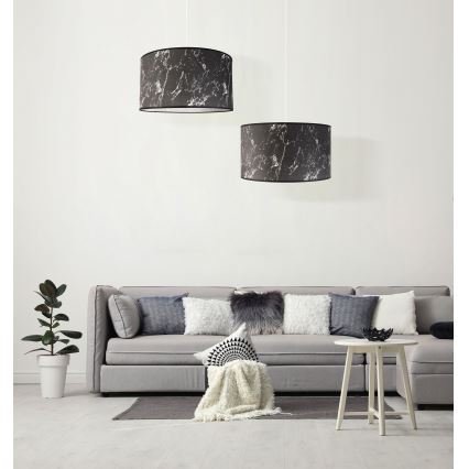 Duolla - Kattokruunu johdossa MARBLE 1xE27/40W/230V halkaisija 45 cm musta/valkoinen