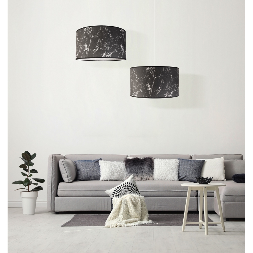 Duolla - Kattokruunu johdossa MARBLE 1xE27/40W/230V halkaisija 45 cm musta/valkoinen