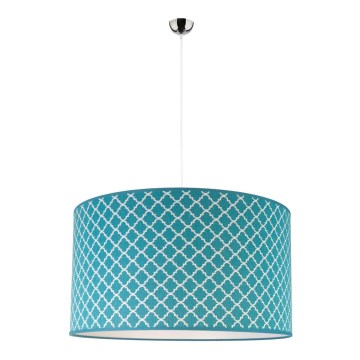 Duolla - Kattokruunu johdossa MAROKO 1xE27/40W/230V halkaisija 45 cm turkoosi/valkoinen
