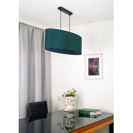 Duolla - Kattokruunu johdossa OVAL 2xE27/15W/230V vihreä
