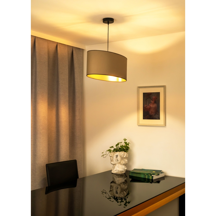 Duolla - Kattokruunu johdossa OVAL VEGAN 1xE27/15W/230V beige