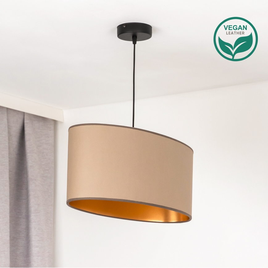 Duolla - Kattokruunu johdossa OVAL VEGAN 1xE27/15W/230V beige