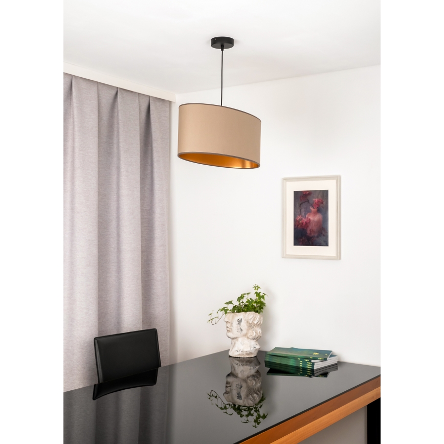 Duolla - Kattokruunu johdossa OVAL VEGAN 1xE27/15W/230V beige
