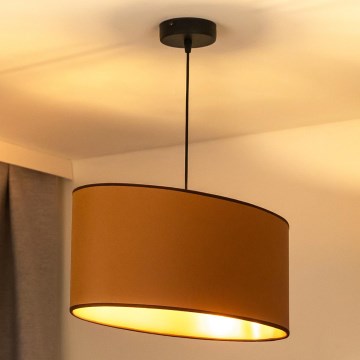 Duolla - Kattokruunu johdossa OVAL VEGAN 1xE27/15W/230V ruskea