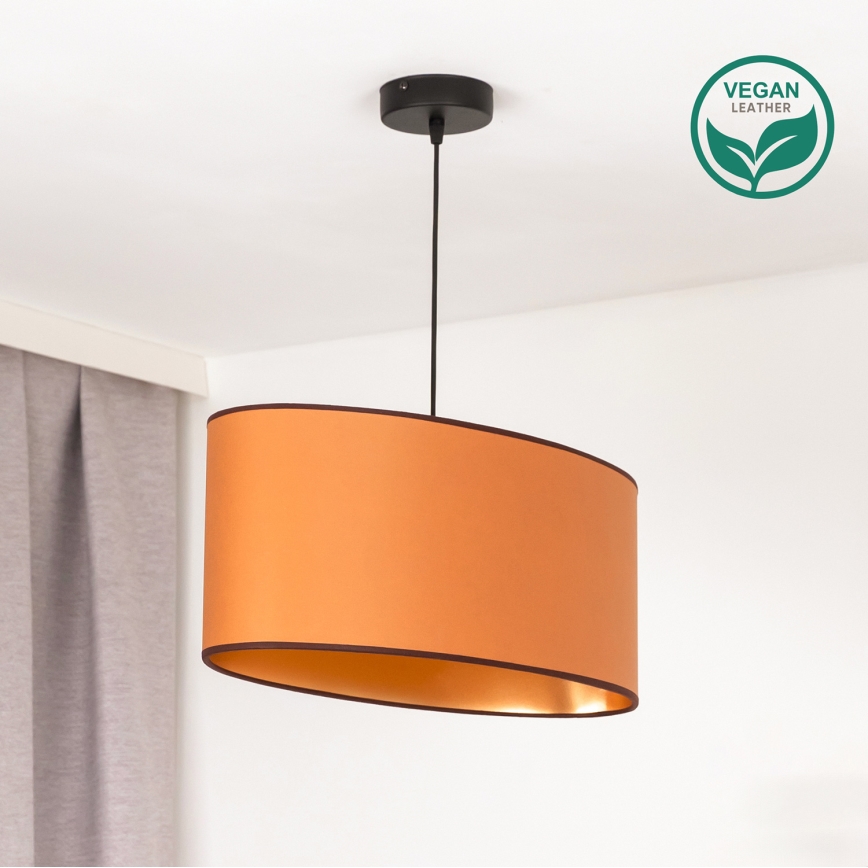Duolla - Kattokruunu johdossa OVAL VEGAN 1xE27/15W/230V ruskea