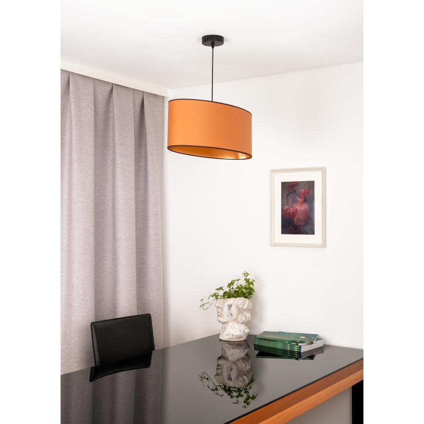 Duolla - Kattokruunu johdossa OVAL VEGAN 1xE27/15W/230V ruskea