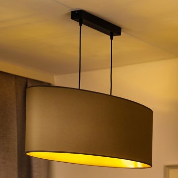 Duolla - Kattokruunu johdossa OVAL VEGAN 2xE27/15W/230V beige