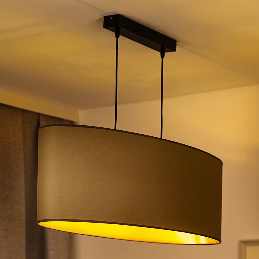 Duolla - Kattokruunu johdossa OVAL VEGAN 2xE27/15W/230V beige