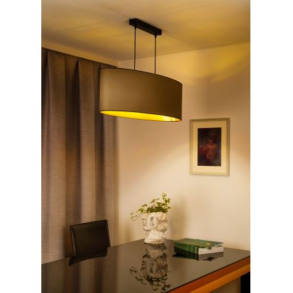 Duolla - Kattokruunu johdossa OVAL VEGAN 2xE27/15W/230V beige