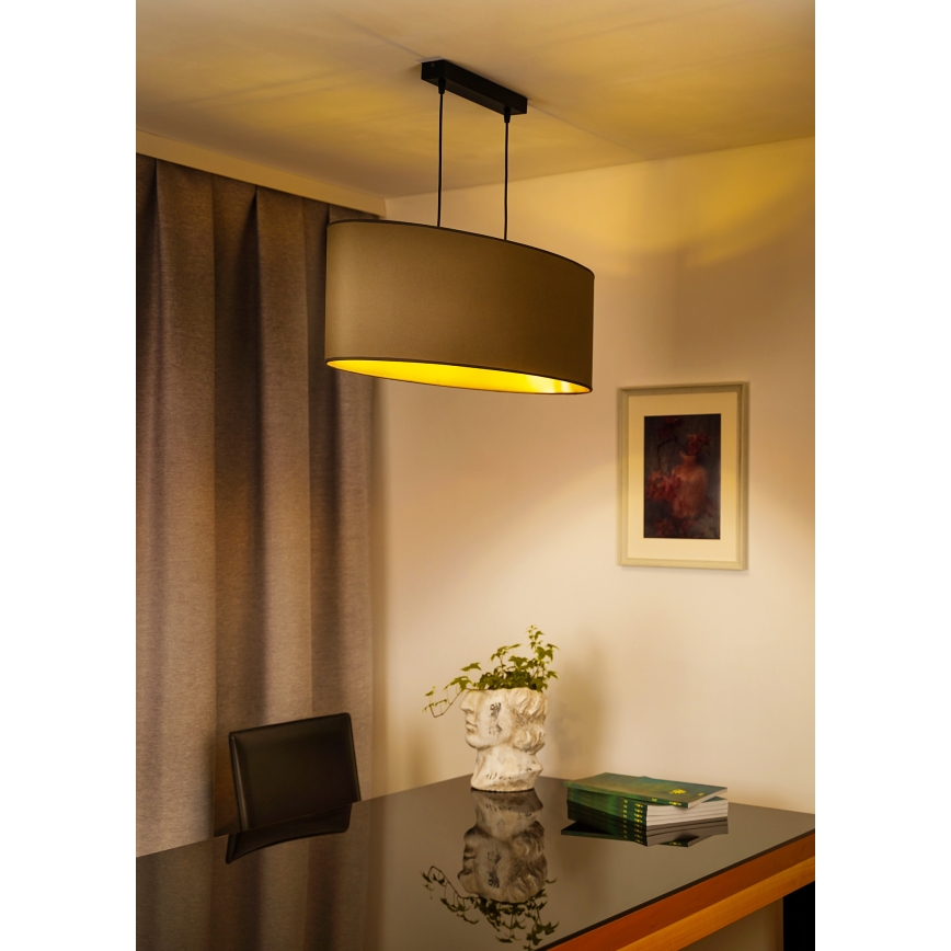 Duolla - Kattokruunu johdossa OVAL VEGAN 2xE27/15W/230V beige
