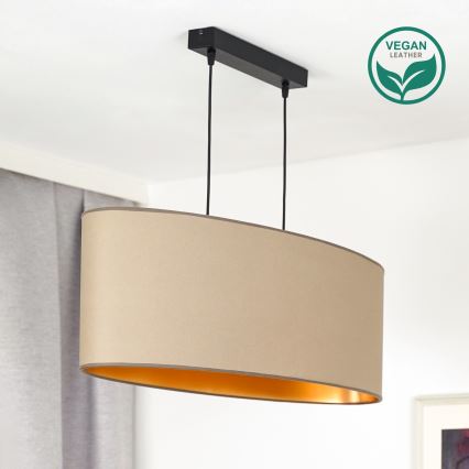 Duolla - Kattokruunu johdossa OVAL VEGAN 2xE27/15W/230V beige
