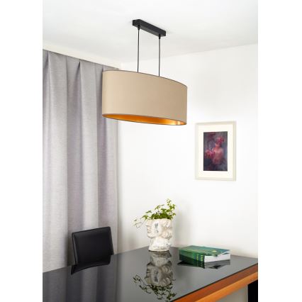 Duolla - Kattokruunu johdossa OVAL VEGAN 2xE27/15W/230V beige