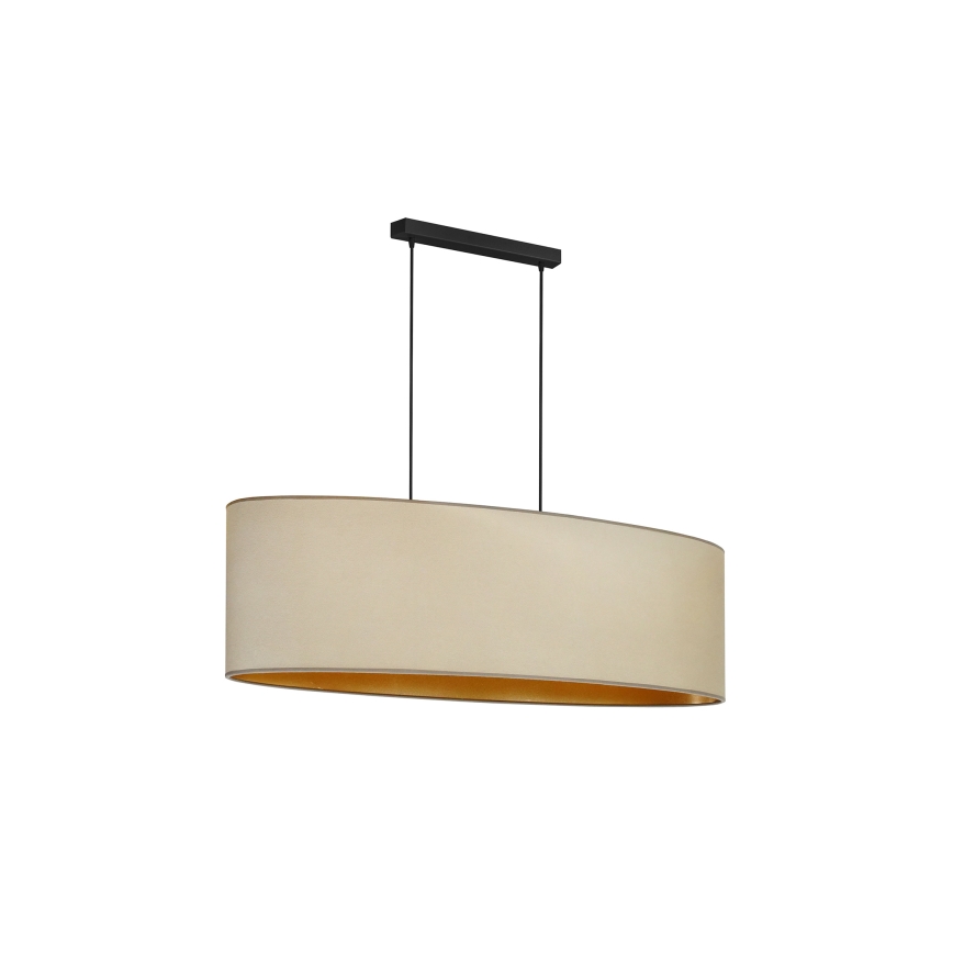 Duolla - Kattokruunu johdossa OVAL VEGAN 2xE27/15W/230V beige