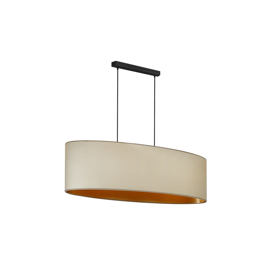 Duolla - Kattokruunu johdossa OVAL VEGAN 2xE27/15W/230V beige