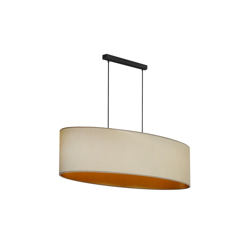 Duolla - Kattokruunu johdossa OVAL VEGAN 2xE27/15W/230V beige